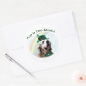 Cocker Spaniel Top of the Morn'; St. Patrick's Day Runder Aufkleber (Umschlag)