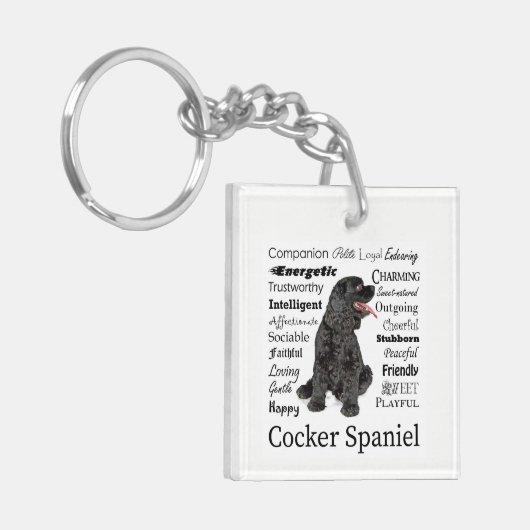Cocker Spaniel Traits Schlüsselanhänger (Vorderseite links)
