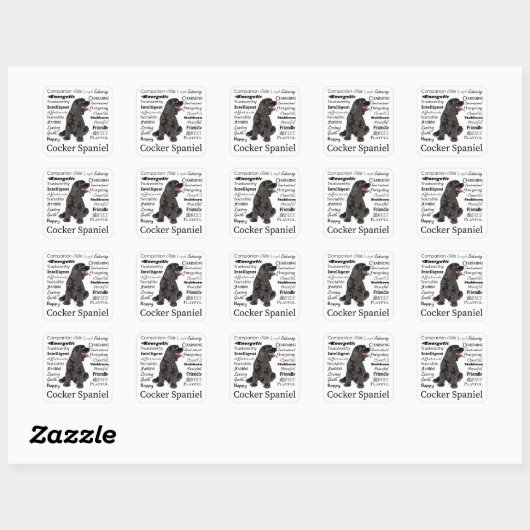 Cocker Spaniel Traits Stickers (Blatt)