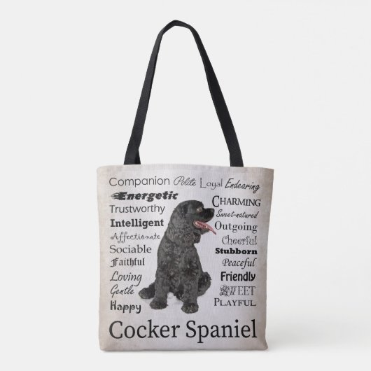Cocker Spaniel Traits Tasche (Rückseite)