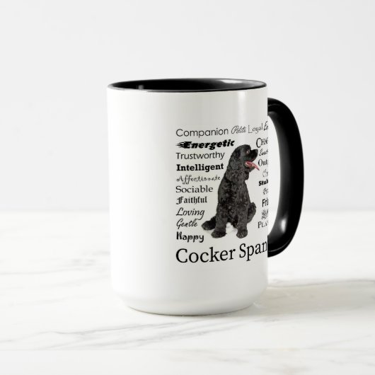 Cocker Spaniel Traits Tasse (VorderseiteRechts)