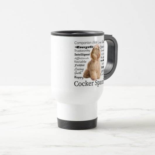 Cocker Spaniel Travel Mug Reisebecher (VorderseiteRechts)