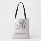 Cocker Spaniel Tropischer Einkaufsbeutel Tasche (Vorderseite)
