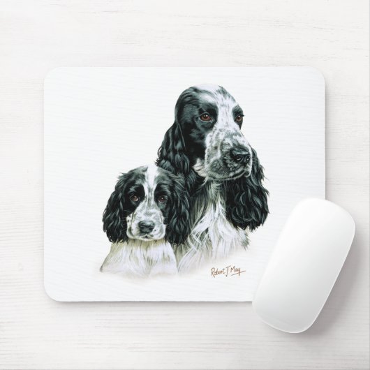 Cocker spaniel u. Welpe Mousepad (Mit Mouse)