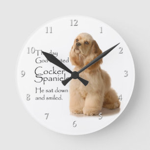 Cocker spaniel-Uhr Runde Wanduhr