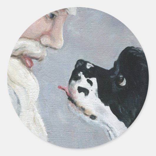 Cocker Spaniel und Santa Claus Art Sticker (Vorderseite)