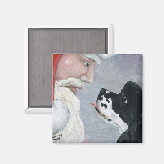 Cocker Spaniel und Santa Dog Art Magnet (Vorderseite/Rückseite)