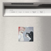 Cocker Spaniel und Santa Dog Art Magnet (In Situ (Geschirrspüler))