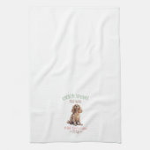 Cocker Spaniel und Wein Geschirrtuch (Vertikal)