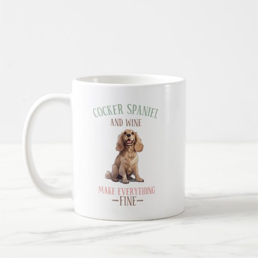 Cocker Spaniel und Wein Kaffeetasse (Links)