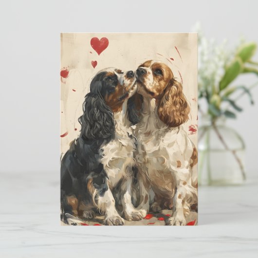 Cocker spaniel Valentine Feiertagskarte (Stehend Vorderseite)
