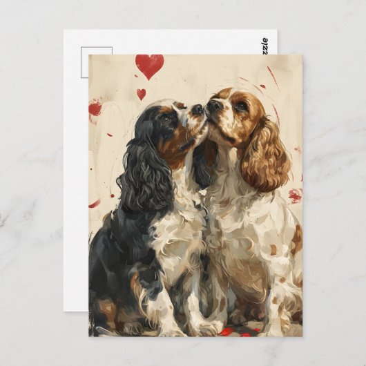 Cocker spaniel Valentine Postkarte (Vorne/Hinten)