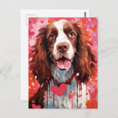 Cocker Spaniel Valentinstag Postkarte (Vorne/Hinten)