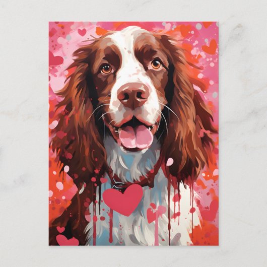 Cocker Spaniel Valentinstag Postkarte (Vorderseite)