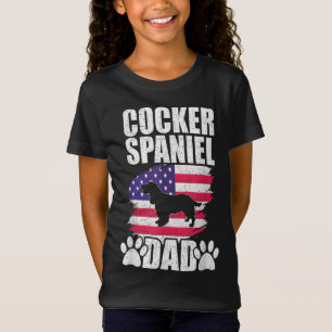 Cocker Spaniel Vater Dog Lover American US Flag T-Shirt