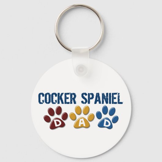 COCKER SPANIEL Vater Paw Print 1 Schlüsselanhänger (Vorderseite)