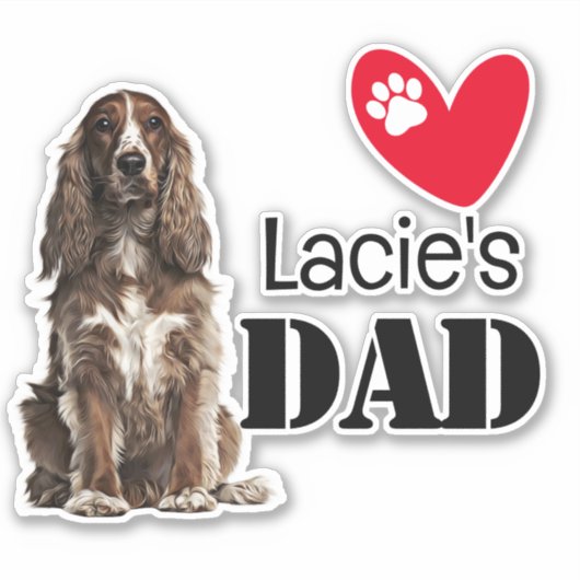 Cocker Spaniel Vater Personalisiert Aufkleber (Vorderseite)