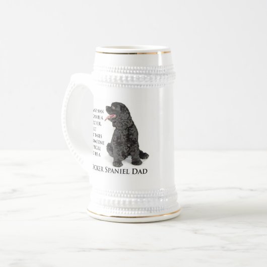 Cocker Spaniel Vater Stein Bierglas (Vorderseite Links)