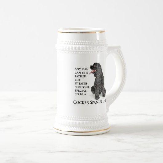 Cocker Spaniel Vater Stein Bierglas (VorderseiteRechts)