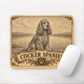Cocker Spaniel, Vintage Heritage Dog Mousepad (Mit Mouse)