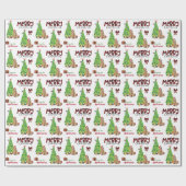 Cocker Spaniel, Vogel und Weihnachtsbaum Geschenkpapier (Flach)