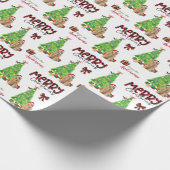 Cocker Spaniel, Vogel und Weihnachtsbaum Geschenkpapier (Ecke)