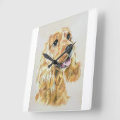 Cocker Spaniel Wall Clock Quadratische Wanduhr (Winkel)