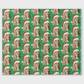 Cocker Spaniel Weihnachten auf Grün Geschenkpapier (Flach)