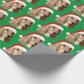 Cocker Spaniel Weihnachten auf Grün Geschenkpapier (Ecke)