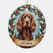 Cocker Spaniel Weihnachten Keramik Ornament (Links)