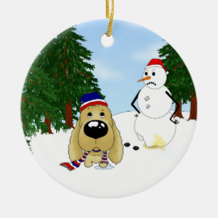 Cocker spaniel-Weihnachten Keramikornament