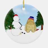 Cocker spaniel-Weihnachten Keramikornament (Hinten)