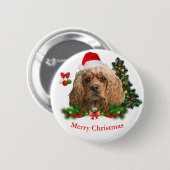 Cocker Spaniel Weihnachten Knopf Button (Vorne & Hinten)