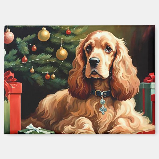 Cocker Spaniel Weihnachten Magnet (Vorderseite)