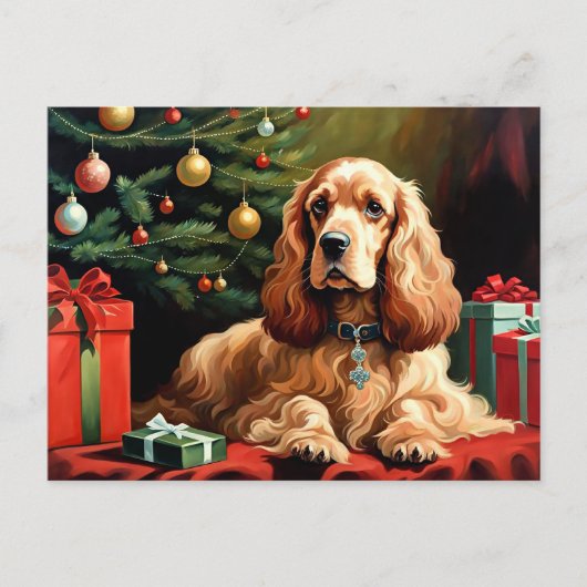 Cocker Spaniel Weihnachten Postkarte (Vorderseite)