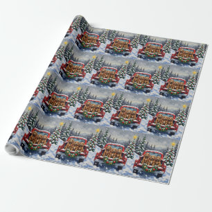 Cocker Spaniel Weihnachten Rotes Lastwagen Ferien Geschenkpapier