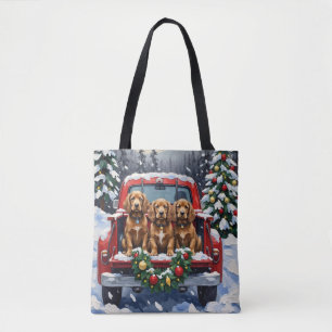 Cocker Spaniel Weihnachten Rotes Lastwagen Ferien Tasche