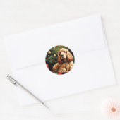 Cocker Spaniel Weihnachten Runder Aufkleber (Umschlag)