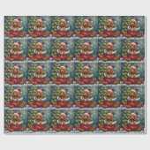Cocker Spaniel Weihnachten Santa-Tasche Abenteuer Geschenkpapier (Flach)