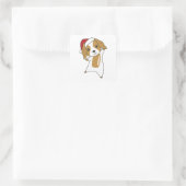 Cocker Spaniel Weihnachts Hund Wintertiere Hunde Quadratischer Aufkleber (Tasche)