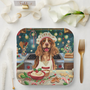 Cocker Spaniel Weihnachtsbäckerei: Festliches Chri Pappteller