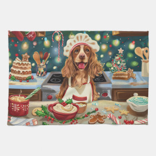 Cocker Spaniel Weihnachtsbäckerei: Festliches Weih Geschirrtuch