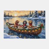 Cocker Spaniel Weihnachtsboot Urlaub Fußmatte (Vorderseite)
