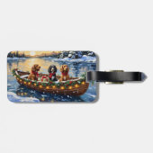 Cocker Spaniel Weihnachtsboot Urlaub Gepäckanhänger (Rückseite horizontal)