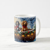 Cocker Spaniel Weihnachtsboot Urlaub Kaffeetasse (VorderseiteRechts)