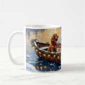 Cocker Spaniel Weihnachtsboot Urlaub Kaffeetasse (Links)