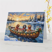 Cocker Spaniel Weihnachtsboot Urlaub Karte (Gelbe Blume)