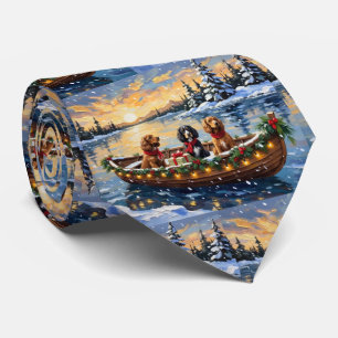 Cocker Spaniel Weihnachtsboot Urlaub Krawatte