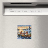 Cocker Spaniel Weihnachtsboot Urlaub Magnet (In Situ (Geschirrspüler))