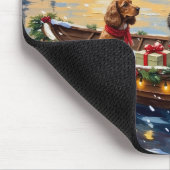 Cocker Spaniel Weihnachtsboot Urlaub Mousepad (Ecke)